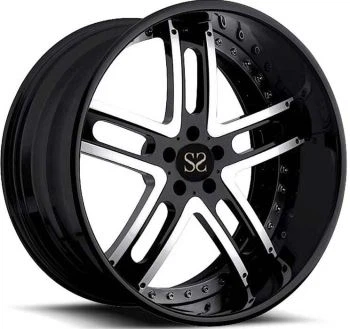 Lamborghini Gallardo Alüminyum Jantlar 5x112 ve 5x120 için 19 inç 2-PC Parlak Siyah İşlenmiş Dövme Araba Jantları